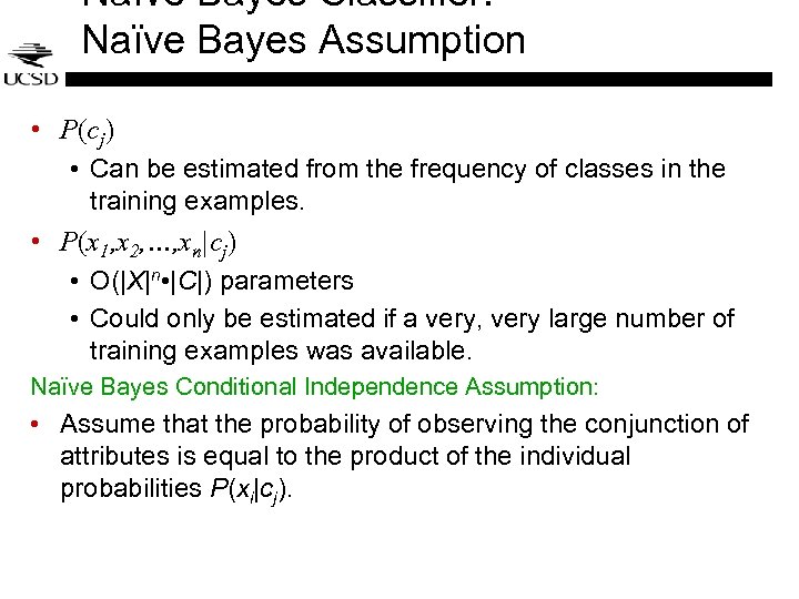 Naïve Bayes Classifier: Naïve Bayes Assumption • P(cj) • Can be estimated from the