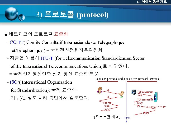 6. 1 데이터 통신 개요 3) 프로토콜 (protocol) ■ 네트워크의 프로토콜 표준화 - CCITT(