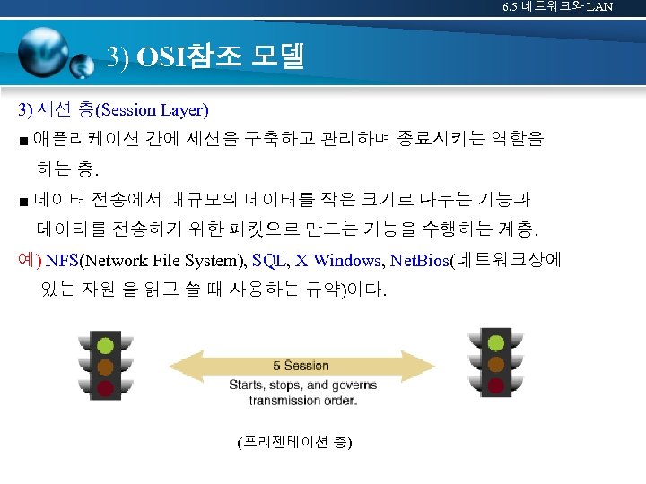 6. 5 네트워크와 LAN 3) OSI참조 모델 3) 세션 층(Session Layer) ■ 애플리케이션 간에