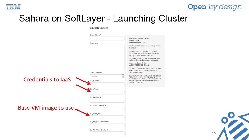 Sahara on Soft. Layer - Launching Cluster Credentials to Iaa. S Base VM image