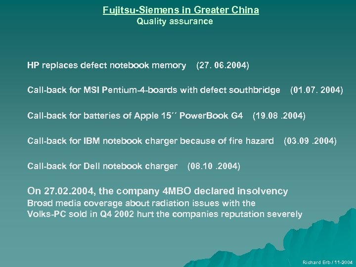Fujitsu-Siemens in Greater China Quality assurance HP replaces defect notebook memory (27. 06. 2004)