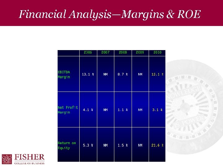 Financial Analysis—Margins & ROE 