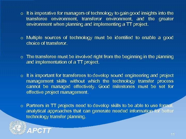 o It is imperative for managers of technology to gain good insights into the