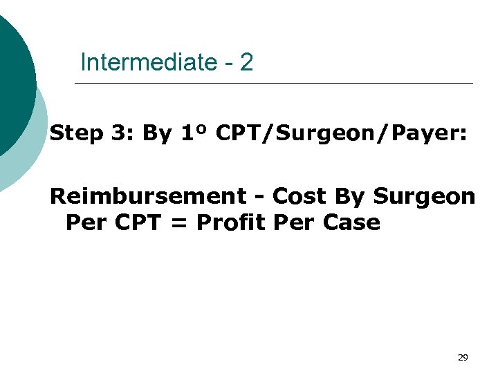 Intermediate - 2 Step 3: By 1º CPT/Surgeon/Payer: Reimbursement - Cost By Surgeon Per