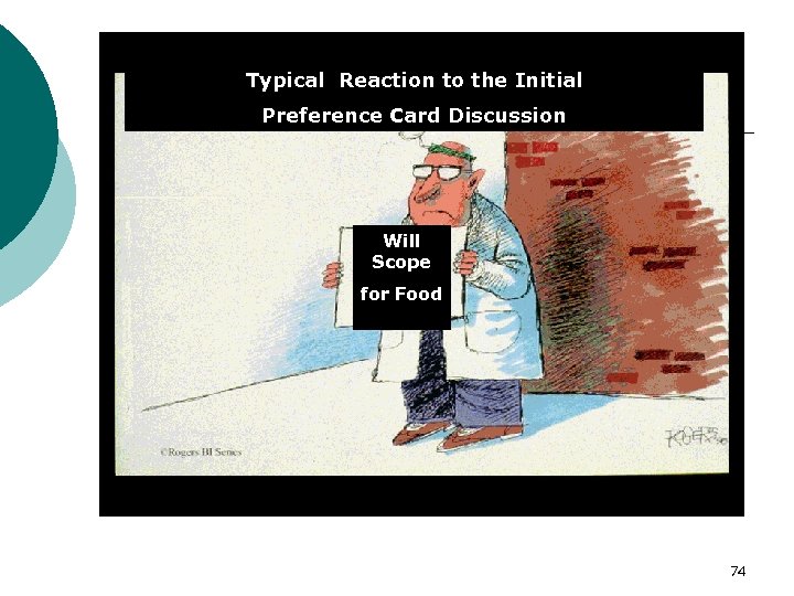 Typical Reaction to the Initial Preference Card Discussion Will Scope for Food 74 