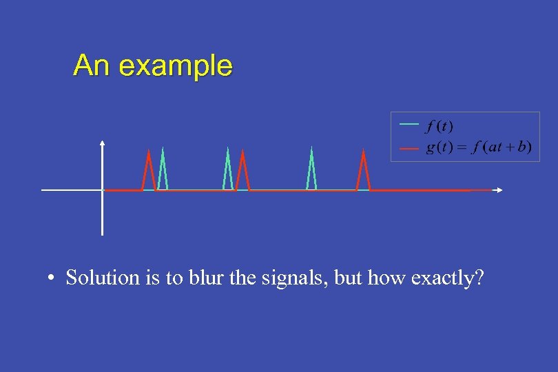 An example • Solution is to blur the signals, but how exactly? 