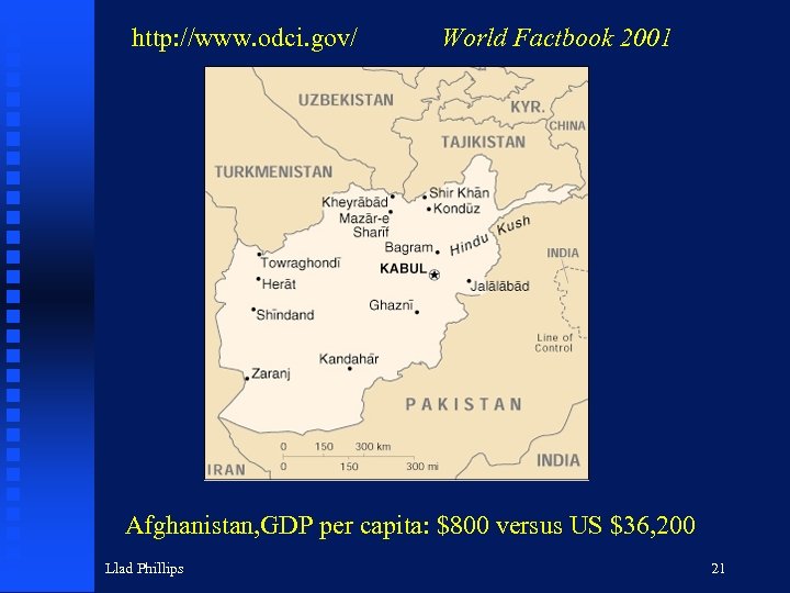 http: //www. odci. gov/ World Factbook 2001 Afghanistan, GDP per capita: $800 versus US