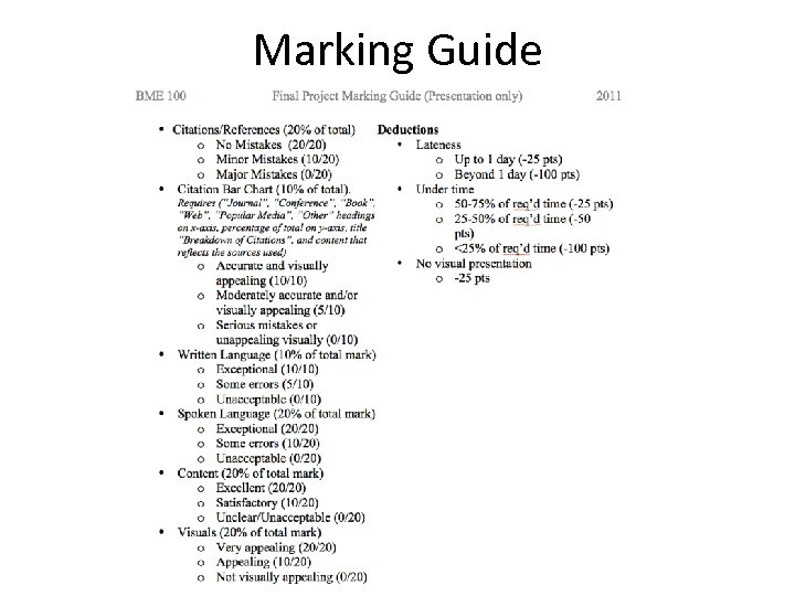 Marking Guide 