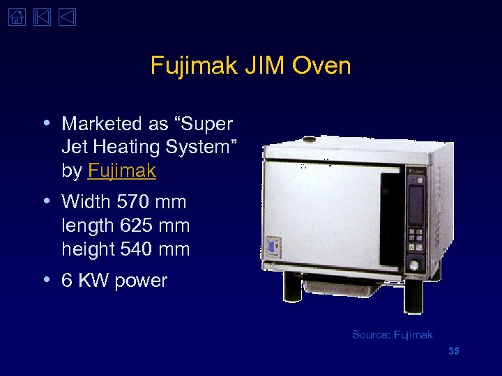 Fujimak JIM Oven • Marketed as “Super Jet Heating System” by Fujimak • Width