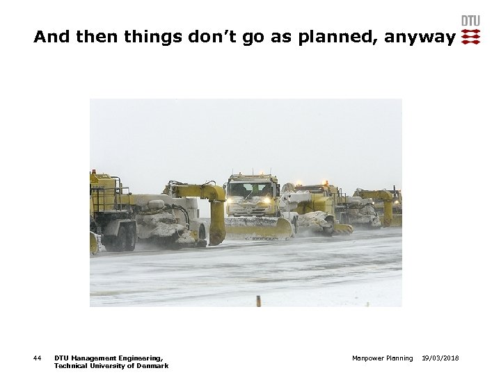 And then things don’t go as planned, anyway 44 DTU Management Engineering, Technical University