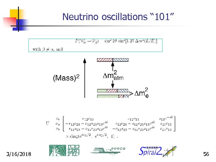 Neutrino oscillations “ 101” 3/16/2018 56 