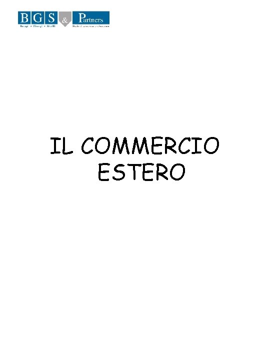 IL COMMERCIO ESTERO 