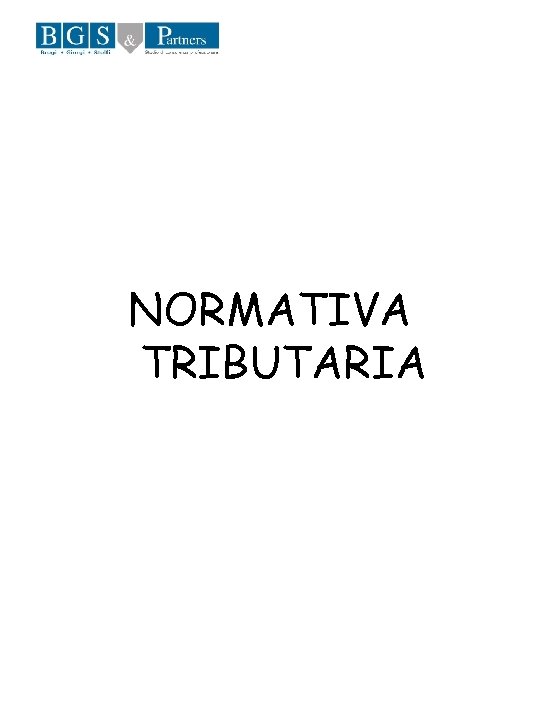 NORMATIVA TRIBUTARIA 