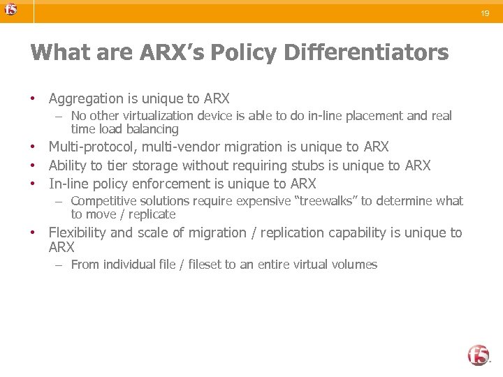 19 What are ARX’s Policy Differentiators • Aggregation is unique to ARX – No