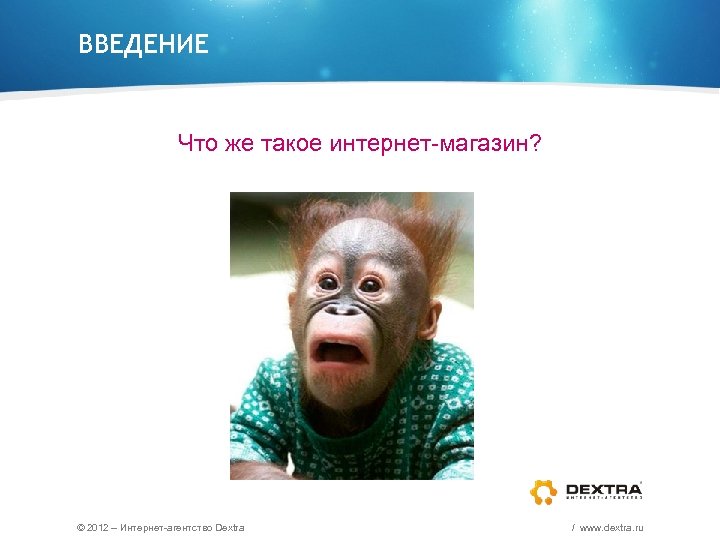 ВВЕДЕНИЕ Что же такое интернет-магазин? © 2012 – Интернет-агентство Dextra / www. dextra. ru