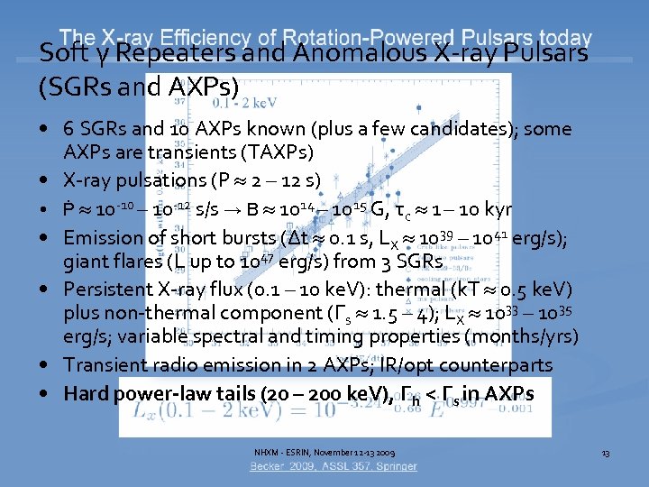 Soft γ Repeaters and Anomalous X-ray Pulsars (SGRs and AXPs) • 6 SGRs and