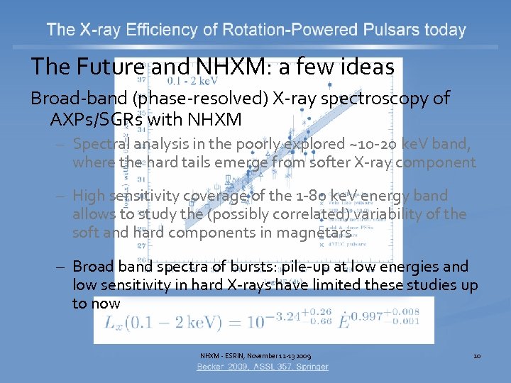 The Future and NHXM: a few ideas Broad-band (phase-resolved) X-ray spectroscopy of AXPs/SGRs with