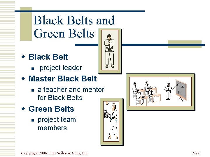 Black Belts and Green Belts w Black Belt n project leader w Master Black