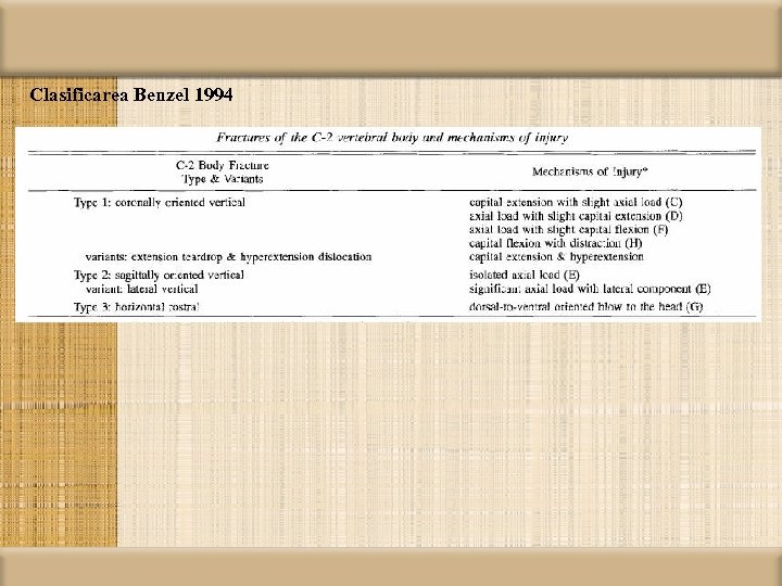 Clasificarea Benzel 1994 