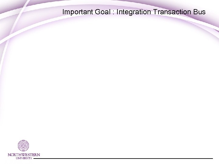Important Goal : Integration Transaction Bus 