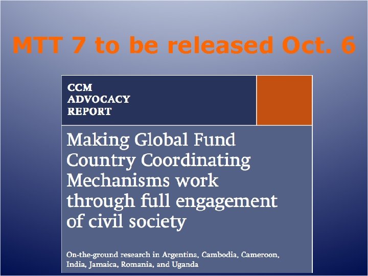 MTT 7 to be released Oct. 6 