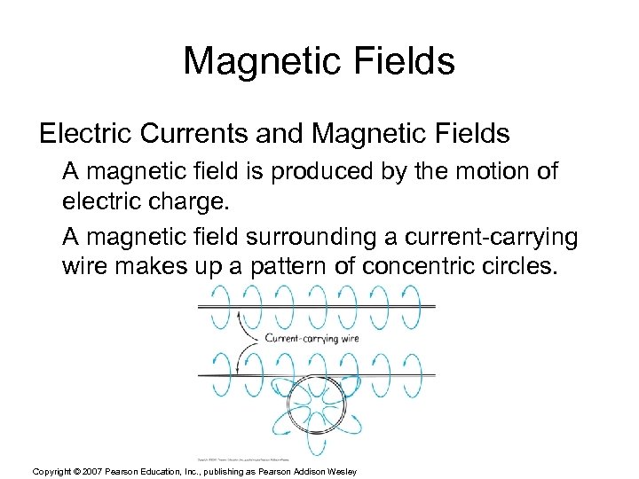Magnetic Fields Electric Currents and Magnetic Fields A magnetic field is produced by the