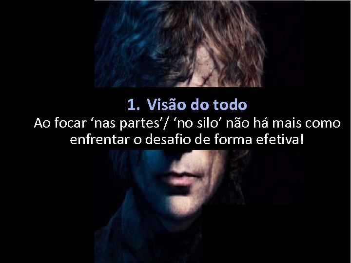 1. Visão do todo Ao focar ‘nas partes’/ ‘no silo’ não há mais como