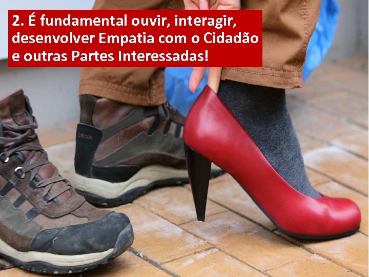 2. É fundamental ouvir, interagir, desenvolver Empatia com o Cidadão e outras Partes Interessadas!