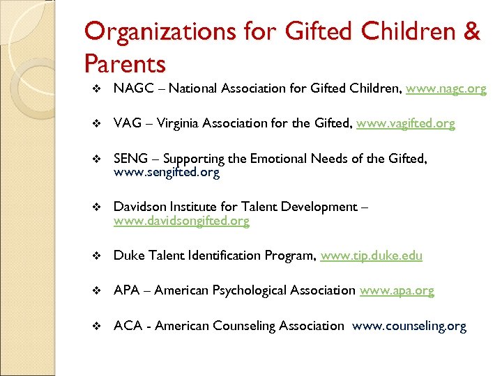 Organizations for Gifted Children & Parents v NAGC – National Association for Gifted Children,