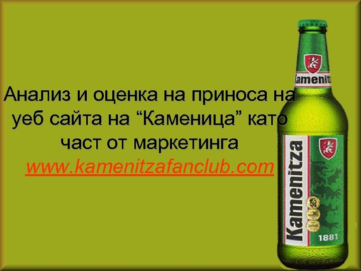 Анализ и оценка на приноса на уеб сайта на “Каменица” като част от маркетинга