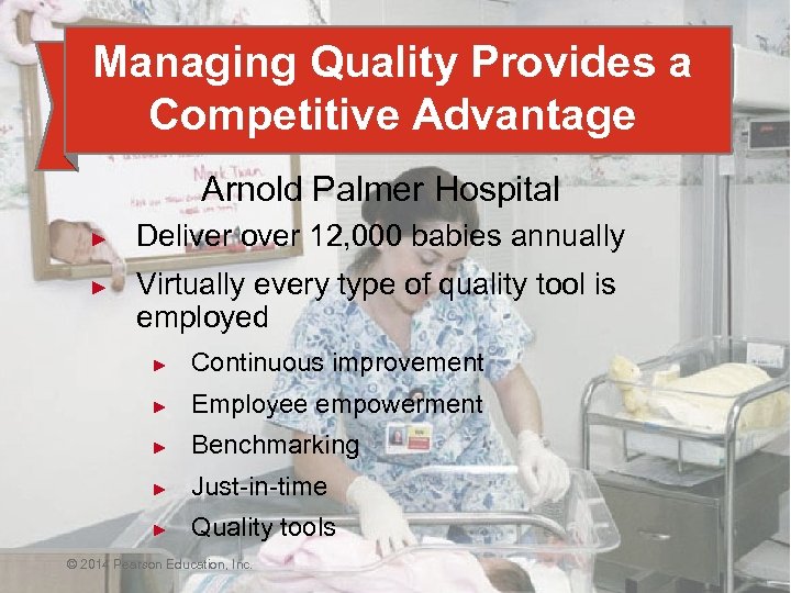 Managing Quality Provides a Competitive Advantage Arnold Palmer Hospital ► ► Deliver over 12,