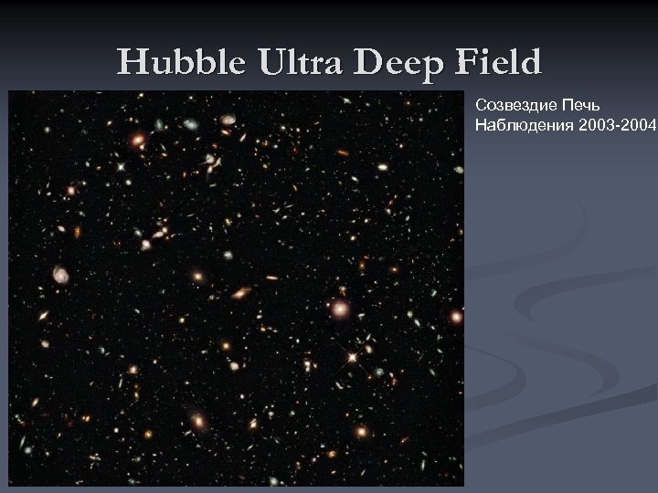 Hubble Ultra Deep Field Созвездие Печь Наблюдения 2003 -2004 