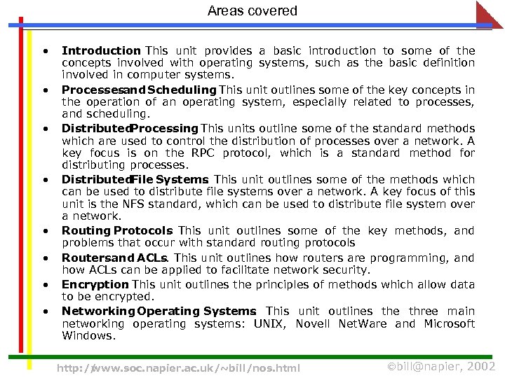 Areas covered • • Introduction This unit provides a basic introduction to some of