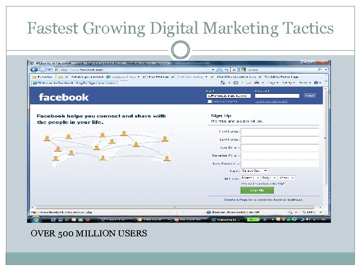 Fastest Growing Digital Marketing Tactics OVER 500 MILLION USERS 