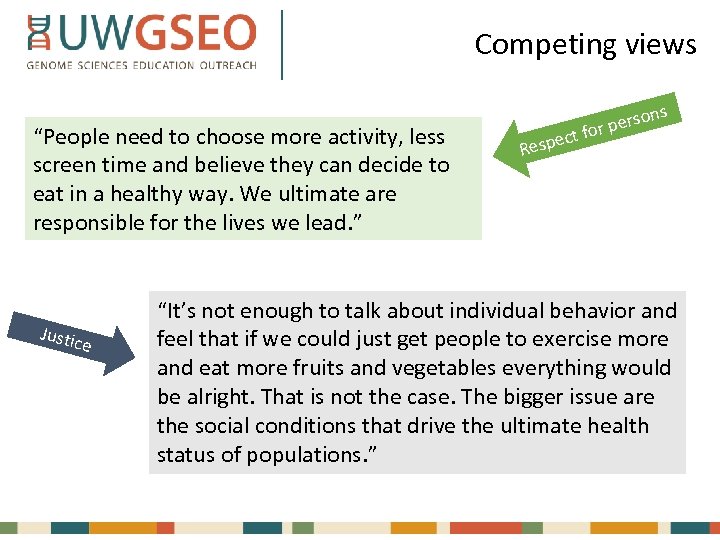 Competing views “People need to choose more activity, less screen time and believe they