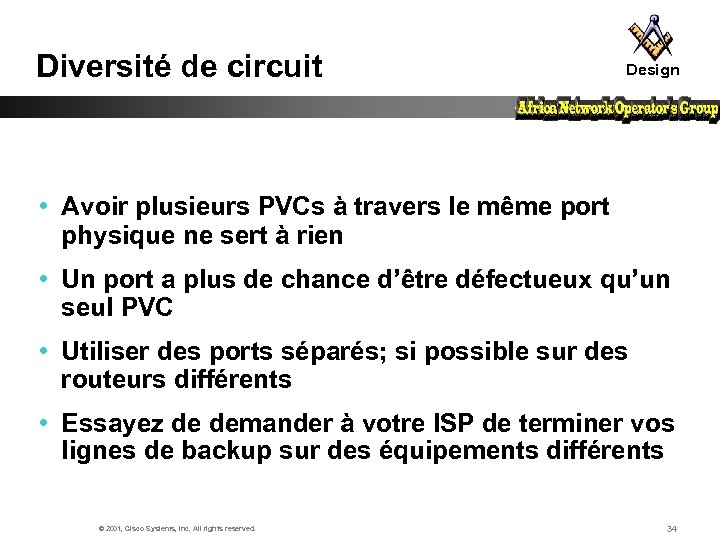 Diversité de circuit Design • Avoir plusieurs PVCs à travers le même port physique