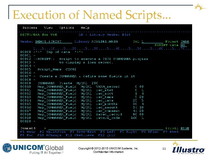 Execution of Named Scripts. . . Copyright © 2012 -2015 UNICOM Systems, Inc. Confidential