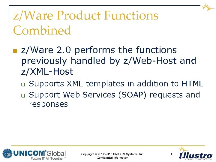 z/Ware Product Functions Combined n z/Ware 2. 0 performs the functions previously handled by
