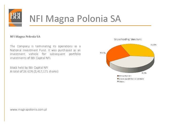 NFI Magna Polonia SA The Company is terminating its operations as a National Investment