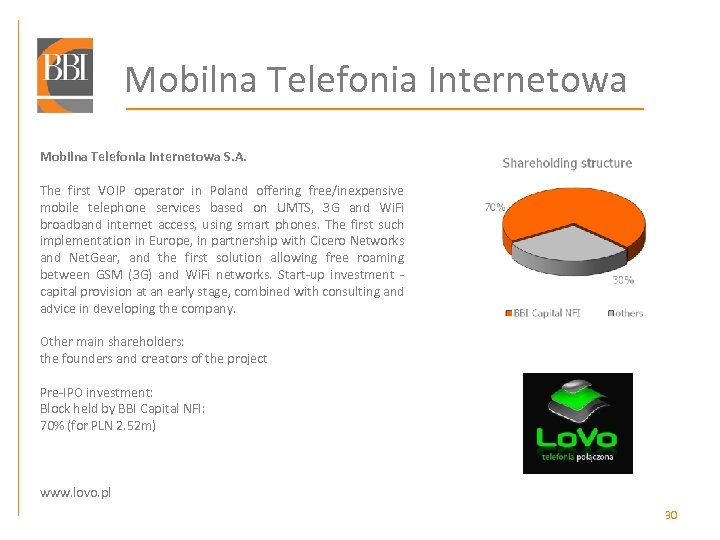Mobilna Telefonia Internetowa S. A. The first VOIP operator in Poland offering free/inexpensive mobile