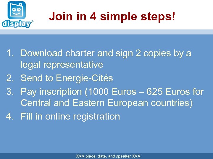 Join in 4 simple steps! 1. Download charter and sign 2 copies by a