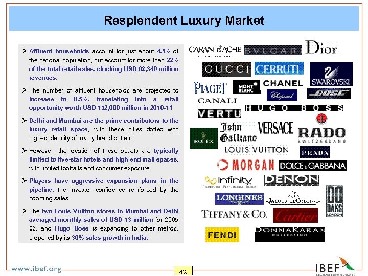 Resplendent Luxury Market Ø Affluent households account for just about 4. 5% of the