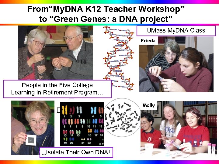 From“My. DNA K 12 Teacher Workshop” to “Green Genes: a DNA project” UMass My.