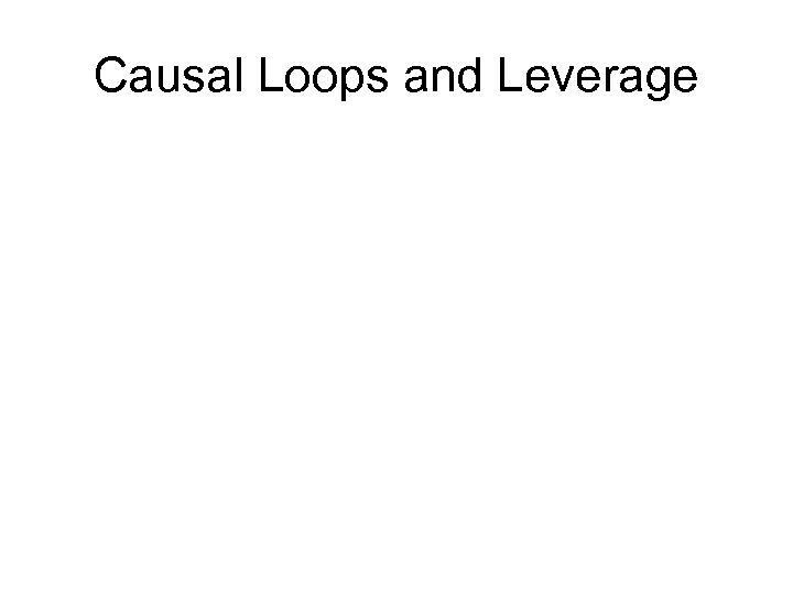 Causal Loops and Leverage 