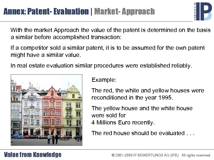 Annex: Patent- Evaluation | Market- Approach With the market Approach the value of the