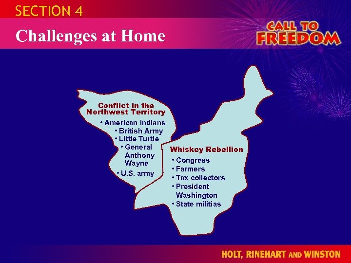 SECTION 4 Challenges at Home Conflict in the Northwest Territory • American Indians •