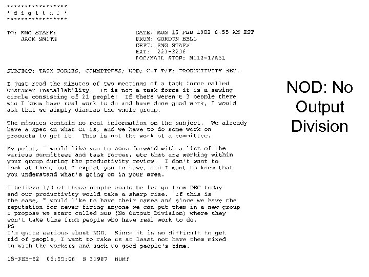 NOD: No Output Division 