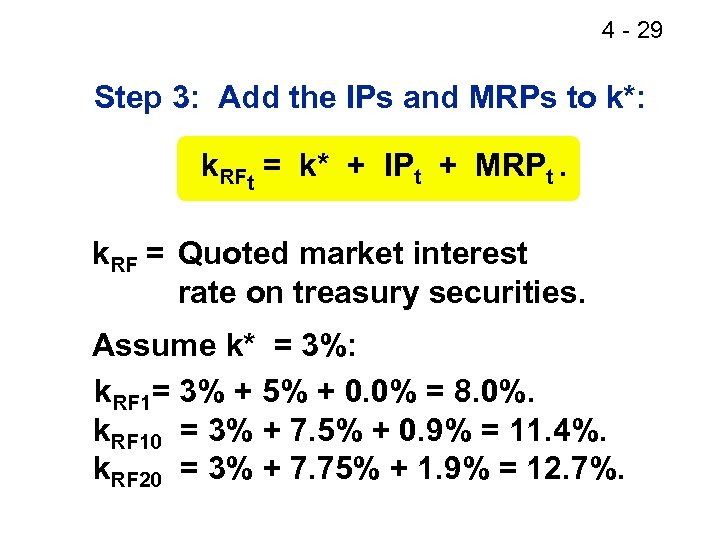 4 - 29 Step 3: Add the IPs and MRPs to k*: k. RFt