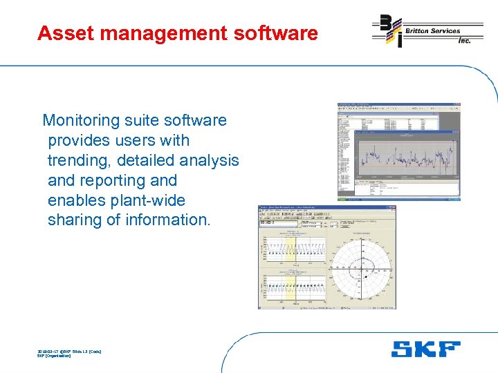 Asset management software Monitoring suite software provides users with trending, detailed analysis and reporting