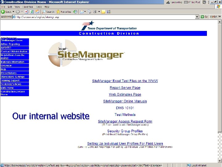 Our internal website 